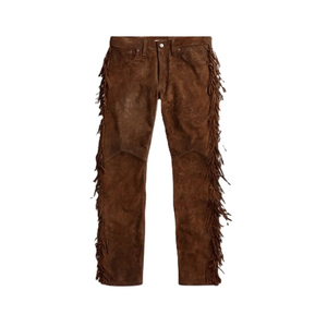Pantalon en cuir pour homme de haute qualité à prix abordable, avec fermeture boutonnée, respirant, couleur unie, style streetwear, léger, coupe droite, teinture unie - Product Image 1
