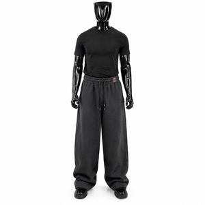 Men's Wide Leg Heavyweight Cotton Fleece <b>Baggy</b> <b>Joggers</b> Streetwear Eco-Friendly Breathable Drawstring Closure OEM Trouser - Product Image 1