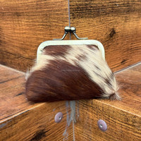 Mini porte-monnaie Western pour femmes en cuir de vache véritable petite pochette à clip mode en cuir véritable petits portefeuilles à clip avec boucle