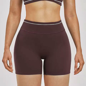 Shorts Deportivos Negros de Cintura Alta con Ribete Gris, Lavado Enzimático, Mezcla de Algodón Holgada, Estampado Floral, Cierre con Cordón, Ropa Deportiva para Mujer - Product Image 6