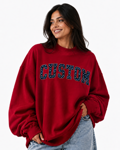 Sudadera Oversize Personalizada para Mujer con Cuello Alto, de Algodón y Forro Polar, Manga Larga, Corte Holgado, Fabricante Mayorista - Product Image 1