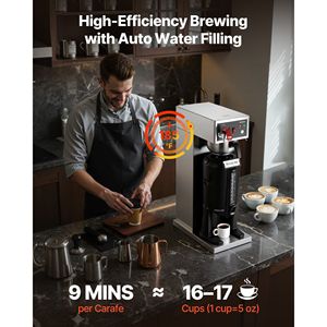 Cafetière électrique à filtre commerciale, capacité 16-17 tasses, en acier inoxydable, carafe thermique 2,5 L, fonction maintien au chaud 4 heures - Product Image 2
