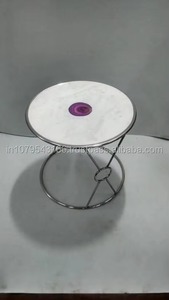 Modern Round Coffee and Side <b>Table</b> with Marble Top and Metal Frame Living Room Furniture Decorative Accent <b>Table</b> - Product Image 2