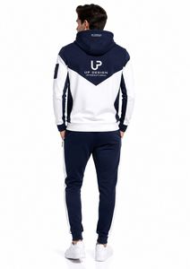 Custom Men's Hooded Tracksuit Set Full Zip Sportswear <b>Jogger</b> Sweat Suit Color Block Training Tracksuit OEM ODM - Product Image 4