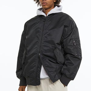 Wholesale High Street Style Men's <b>Winter</b> <b>Waterproof</b> Polyester Satin Bomber <b>Jackets</b> Custom Made 2026 Plus Size High Quality Front - Product Image 5