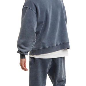 Sweat-shirts à capuche pour hommes de haute qualité, style délavé à l'acide, en coton, avec logo personnalisé, pour le sport et le jogging, nouveau style tendance - Product Image 4