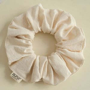 100% Green Cotton Scrunchie Solid Color Soft Eco-Friendly Thick Elastic Hair Tie Hair Accessories Woman <b>Hairband</b> Casual Use - Product Image 4