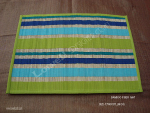 Striped Woven Grass <b>Table</b> <b>Mat</b> in Green and Blue Shades BAMBOO DESIGNER dining <b>table</b> <b>mats</b> and runners 4 seater - Product Image 3