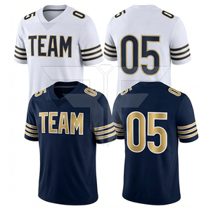 Ventes en gros de maillots de football américain personnalisés, ensembles de pantalons, manches courtes, 100% polyester, antibactériens et respirants, tailles plus grandes - Product Image 1