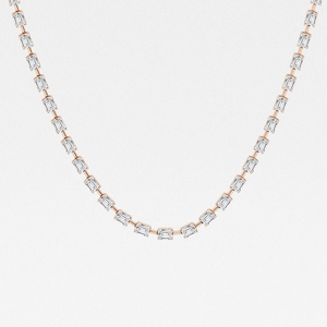 Collier à maillons East West avec 7 diamants émeraude cultivés en laboratoire, bijoux de mode pour femmes, chaîne élégante et étincelante - Product Image 3