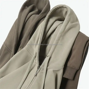 Haute Qualité Unisexe Coton Polyester French Terry Hommes Zipper-up Hoodies Logo Imprimé Personnalisé Hommes Zip Sweat À Capuche - Product Image 2