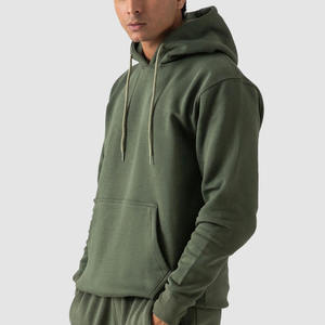 Men's Hooded Sweatshirt Oversized Fit Solid Color 100% Cotton Fleece Casual Winter Wear Customized Design Pocket Lightweight - Product Image 3