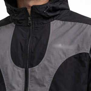 Veste coupe-vent à blocs de couleur personnalisés pour hommes – Style Y2K, imperméable, streetwear, fournisseur en gros aux États-Unis - Product Image 4