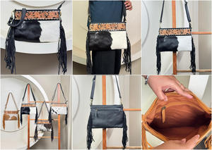 Hot Selling New Women's Large Capacity High Quality Hand Tooled Leather <b>Fringe</b> Crossbody Shoulder Bags Designer Cowhide Handbags - Product Image 3
