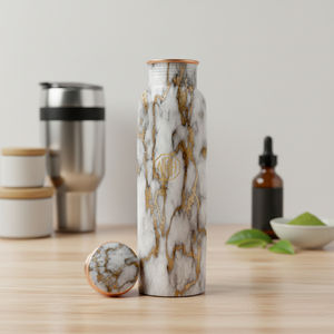 Bouteille d'eau en cuivre avec finition marbrée multicolore |   Design artisanal décoratif pour la décoration intérieure, fournisseur d'usine pour l'exportation en gros - Product Image 4