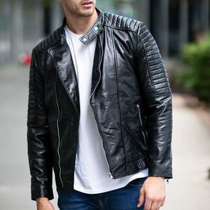 Veste noire personnalisée avec logo, très vendue, pour hommes, vestes en cuir vintage pour hommes, vestes de haute qualité, vestes d'hiver, style streetwear - Product Image 3
