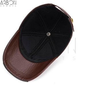 Casquettes en cuir marron brillant de qualité supérieure pour hommes, nouveau design, service OEM ODM, dernier style, logo personnalisé, best-seller - Product Image 5