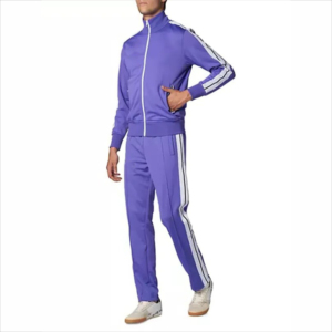 Custom Embroidery logo 100% Polyester Tracksuit for Men Fashion Zipper Tracksuit Patchwork <b>Jacket</b> and <b>Straight</b> Sweatpants Set - Product Image 6