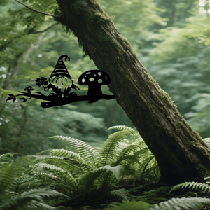 CIFbuy Outdoor Garden Decor <b>Enchanted</b> Vintage Black Metal Silhouette Fairytale Elves TikTok for Temu Lawn Patio Ornaments - Product Image 3