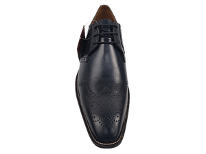 Zapatos Oxford de Vestir para Hombre, de Cuero Genuino Azul, con Punta en Pico, con Cordones, para Oficina, Carrera Profesional, Color Sólido, para Todas las Temporadas - Product Image 5