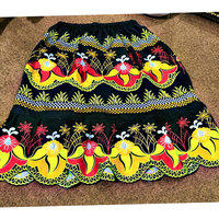 Robe d'été 2026 pour femme, style Mumu, col carré, jupe micronésienne, imprimé îles polynésiennes, broderie, jupe Micronésie Chuuk Hawaïenne