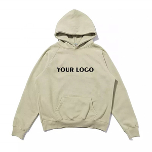 Minimalist Custom Mens Sweatsuit Plain Beige Pullover Sweatshirt Cuffed Joggers <b>Set</b> Casual Loungewear Tracksuit - Product Image 4