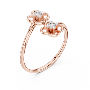 Anillo de Diamantes Cultivados en Laboratorio, Diseño Floral Minimalista, Oro Blanco Sólido de 18 Quilates con Baño de Rodio, para Mujer, Compromiso, Boda, Fiesta, Uso Diario - Product Image 5