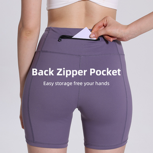 Summer Printed Skinny Nylon Stretch Back Zip Pocket Workout <b>Short</b> Four-Way Stretch Breathable Quick Dry <b>Compression</b> <b>Shorts</b> - Product Image 2