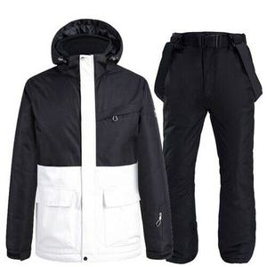 Traje de esquí cortavientos impermeable de buena calidad, chaqueta de esquí térmica para exteriores de invierno, pantalones de esquí con cremallera térmica estampados - Product Image 6