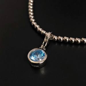 สร้อยข้อมือเงินแท้ประดับพลอยอะความารีนประจำเดือนมีนาคม ของขวัญสำหรับผู้หญิง - Product Image 2