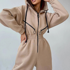 Mono con capucha para mujer, mono informal para mujer, mono de una pieza con cremallera para mujer, mono de invierno para mujer, ropa de calle para mujer - Product Image 2