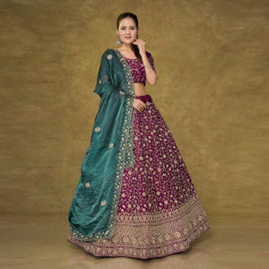 Fendy Silk Embellished Traditional <b>Lehenga</b> Set Zari Craftsmanship | Bridal Wedding Diwali Beach Wear for <b>Women</b> (Floor-Length) - Product Image 1