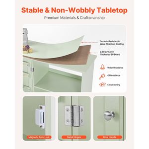 Mesa de Costura Plegable Multiusos Compacta con Ruedas, Soportes de Madera, Bandejas de Almacenamiento y Estante - para Hogar, Oficina o Sala de Costura - Product Image 5