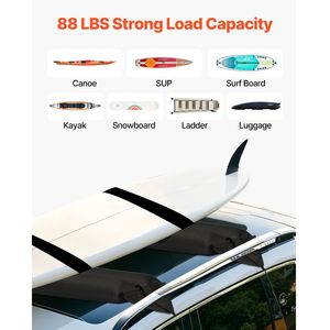 37.6 Inch Universal <b>Inflatable</b> Soft Aluminium Roof Rack Pads 88LBS Kayak Carrier 2 Ties 37.6 Inch Universal <b>Car</b> Roof Rack Pads - Product Image 3