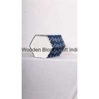 Poubelle hexagonale écologique à couvercle roulant ouvert, motif géométrique, nouveau design, en stock, pour la maison