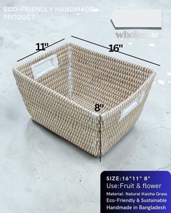Cesta de Almacenamiento Natural Hecha a Mano, Organizador de Hierba con Tapa para Decoración del Hogar y Almacenamiento de Alimentos - Product Image 3