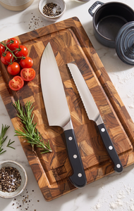 Rectangle Wood Chopping <b>Block</b> With Anti Slip <b>Corners</b> Knife Friendly Durable Cutting Board Single Piece Package - Product Image 5