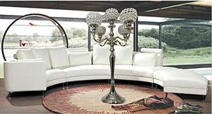 Luxury 5 Arm <b>Crystal</b> Candle Holder Candelabra Silver Plated Metal Decorative Candle <b>Stand</b> Centerpiece for Wedding Dining Table - Product Image 2