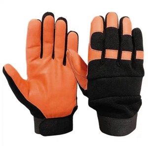 Guantes de Trabajo de Cuero Amarillo con Refuerzo de Palma Negra para Uso Táctico al Aire Libre, Equipo de Protección para Hombre - Product Image 5
