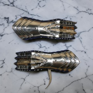 ชุดถุงมือโลหะเคลือบเงินสไตล์โกธิคยุคกลาง สำหรับแต่งกายฮาโลวีน คอสเพลย์ งานศิลปะ และของสะสม - Product Image 3