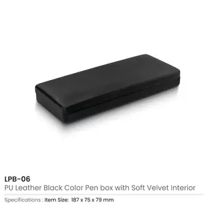 Estuche Cuadrado para Bolígrafos de Cuero PU Negro con Interior de Terciopelo Suave, Porta Bolígrafos Personalizado para Regalo, Modelo LPB-06 - Product Image 3