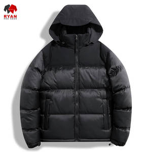 Custom Design Puffer Jacket for <b>Men</b> Stand Collar Zipper Closure Breathable Fabric with Customized Logo - Product Image 4