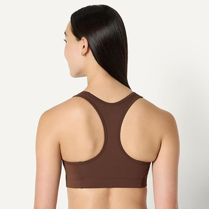 Women Racerback High Impact Active Sports <b>Bra</b> Wide Straps Mocha Brown Moisture Wicking Gym Workout Yoga Brassiere OEM Bulk - Product Image 4