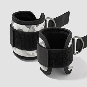 Sangles d'exercice robustes en cuir, cuir PU ou néoprène, réglables et rembourrées, avec sangle de cheville, pour machine à câble, exercices de fessiers et de jambe en extension - Product Image 5