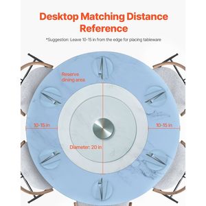 Bandeja Giratoria de Vidrio Templado Transparente de 20 Pulgadas, Base Giratoria de 360 Grados para Mesa de Comedor, Centro de Mesa - Product Image 6