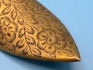<b>Vintage</b> Hand Engraved Brass Shoe <b>Ashtray</b> Decorative Metal Cigar <b>Ashtray</b> Unique Tabletop Smoking Accessory - Product Image 4