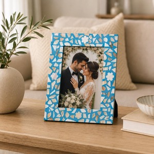 Elegant Mother of Pearl Handmade Carved Lightweight Full Color Vertical Photo <b>Frame</b> Tabletop Wall <b>Mount</b> Customizes - Product Image 6