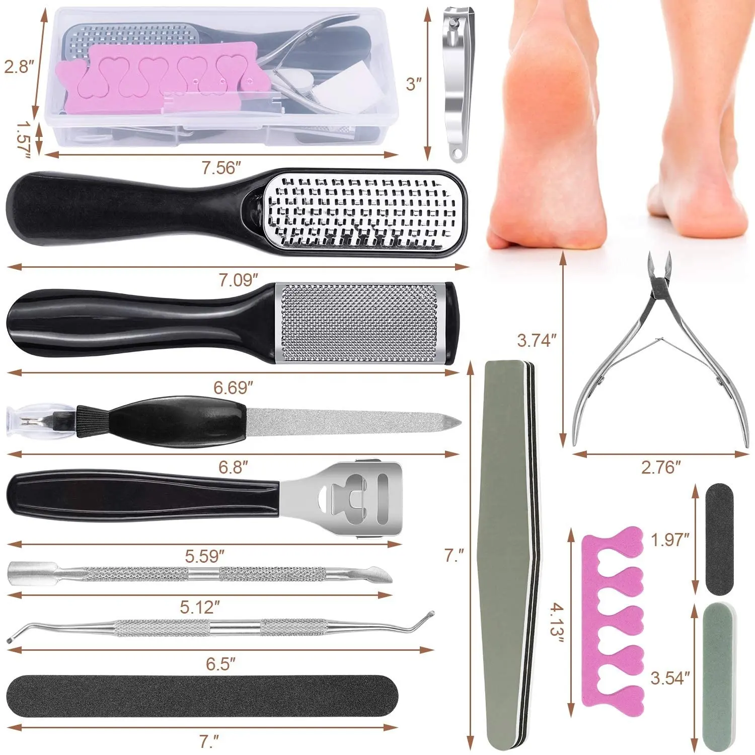 Professional Pedicure Tools Set Foot Care Set Foot Files Fancy Pedicure Kits Finger Nail Acrylic Cutter Dead Skin Foot Scrub