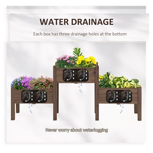 Fioriera da Giardino a 3 Livelli per Verdure, Erbe e Fiori - 73x18x32 Pollici - Product Image 4
