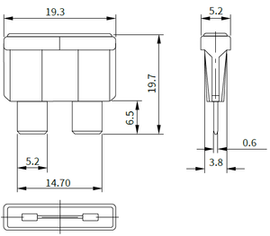 Fusible de Cuchilla Estándar PTT ATO ATC ATP de 80V 1-40A, Clasificación de Inflamabilidad, Cobre de Alta Resistencia para Vehículos Eléctricos - Product Image 3